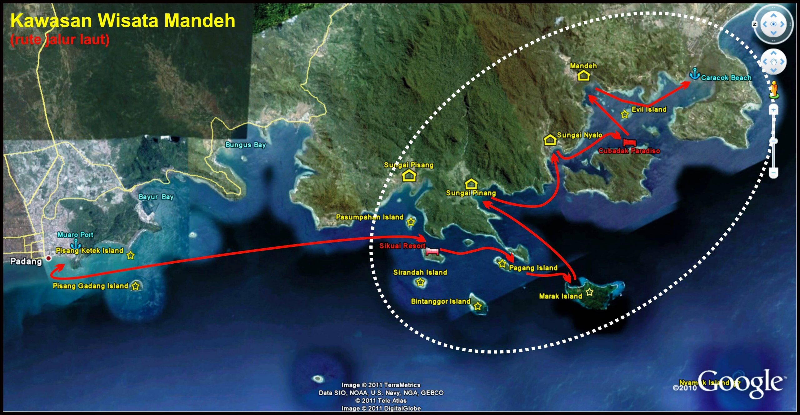Rute Laut ke Kawasan Wisata Mandeh - Foto by Google - Armen Z